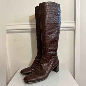 Beautiful brown Sacha London knee high leather boots Size 9 M Made in Spain